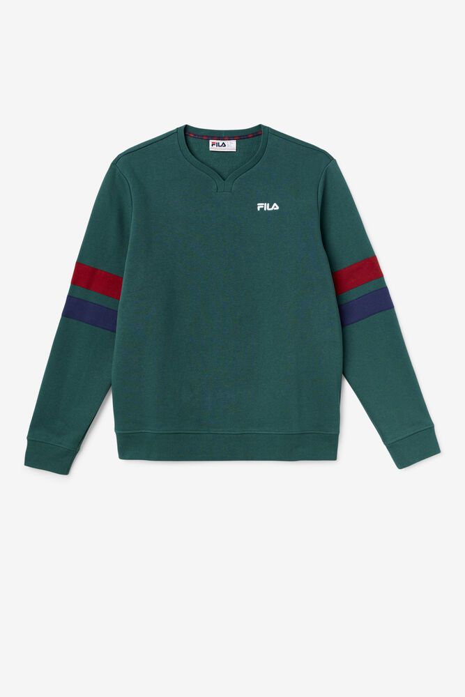 Fila Sweatshirt Mens Green - Faneel Crew - Philippines 9386072-MF